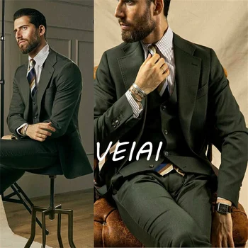 Новейший дизайн пальто и брюк, приталенные Мужские Костюмы, Смокинги Жениха, Свадебные костюмы для Мужчин, костюм Homme Mariage, 3 предмета (блейзер + брюки + жилет)