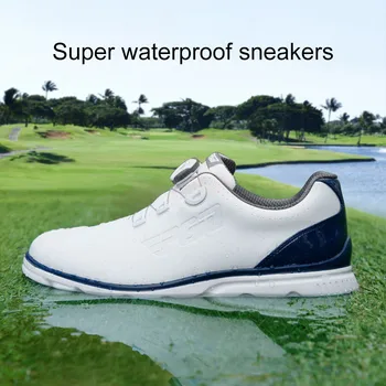 Обувь для гольфа PGM, водонепроницаемая нескользящая дизайнерская мужская обувь для гольфа на шнуровке, спортивная обувь для активного отдыха