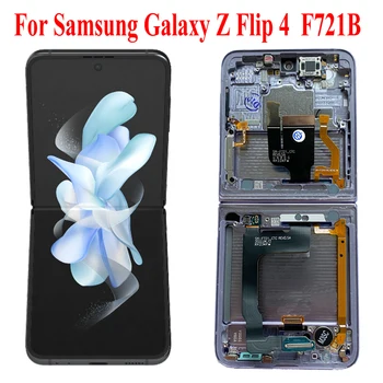 Оригинальный Дисплей Для Samsung Galaxy Z Flip 4 ЖК-сенсорный экран С Рамкой для Ремонта Сборки Дигитайзера дисплея SM-F721B F721N