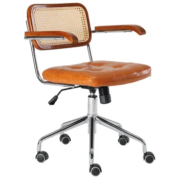 Офисное кресло JOYLIVE из ротанга, Подъемное Вращающееся Кресло с вращением на 360 градусов, Подъемный японский ретро-стул для домашнего использования 2022 Дропшиппинг
