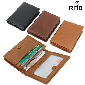 Первый слой воловьей кожи rfid противоугонная упаковка для кредитных карт, держатель для визитных карточек, слот для нескольких карт