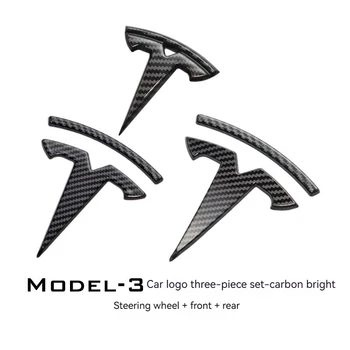 Подходит для 22 Tesla Model 3 Y эксклюзивное оформление логотипов спереди и сзади и модификация экстерьера из углеродного волокна