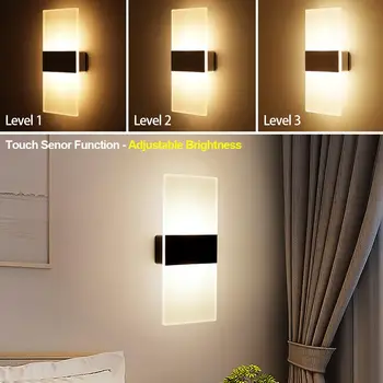 Прикроватная лампа для спальни, Декор для коридора, лестницы, Настенный Светильник, USB-Аккумуляторные Настенные светильники, Освещение с датчиком движения в помещении