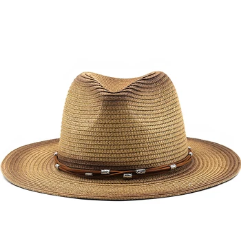 Простая мужская летняя пляжная шляпа, Западная Ковбойская шляпа, Женские Уличные пляжные солнцезащитные Кепки, Соломенная шляпа для девочек, Сомбреро, Джазовая кепка для пастушки