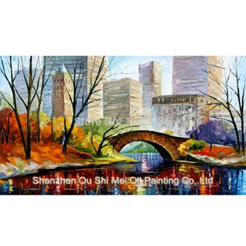 Профессиональный производитель, Высококачественная Ручная краска, Пейзажная картина маслом, Центральный парк Нью-Йорка, для украшения стен дома