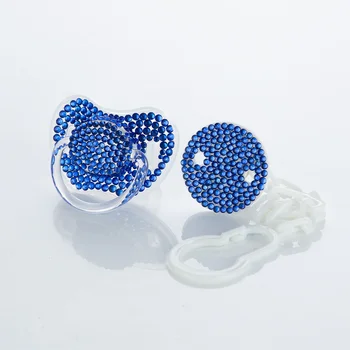 Пустышка MIYOCAR Blue Rhinestone bling с кристаллами - Уникальный Роскошный подарок для модных мам и пап!