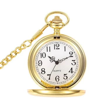 Роскошные карманные часы с подвеской из гладкого серебра, современные аналоговые часы с арабским номером, мужские и женские Модные ожерелья, цепочка, подарок унисекс