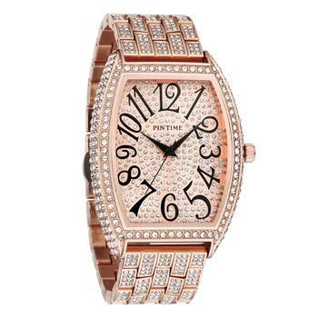 Роскошные Мужские часы Водонепроницаемые 30 м С Бриллиантом Большого диаметра в форме бочонка Reloj Модные Кварцевые наручные часы Relogio Masculino
