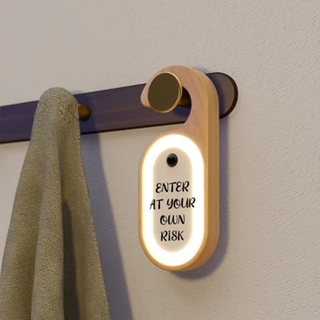 Светодиодная доска объявлений Ночник USB Перезаряжаемая Беспроводная лампа из орехового дерева, Индукция человеческого тела, Освещение кухонного шкафа в спальне