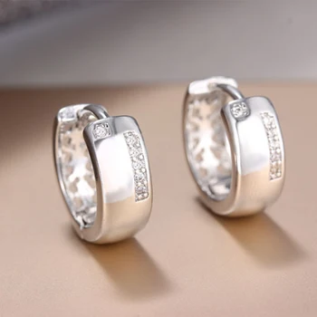 Серьги-кольца из Стерлингового Серебра 925 Пробы для женщин и девочек, Свадебные 2023, Трендовые ювелирные изделия с кристаллами CZ Оптом