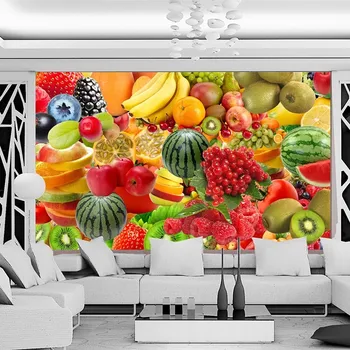 Современные красочные фруктовые фотообои для гостиной, телевизор, диван, обои, Домашний декор, Фреска Papel De Parede 3d