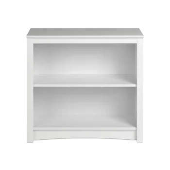 Стандартный книжный шкаф с 2 полками, отделанный прочным ламинатом, белая мебель, классические книжные шкафы в классическом стиле