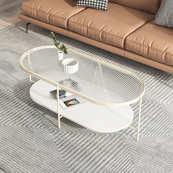 Стеклянные Дизайнерские журнальные столики в скандинавском стиле, Современный журнальный столик на полу в гостиной, Минималистичный салон офисной мебели для хранения