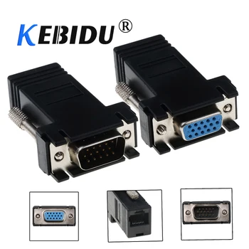 удлинитель kebidu Mini VGA удлинитель для подключения к локальной сети Cat5 Cat5e RJ45 Ethernet адаптер для портативных ПК