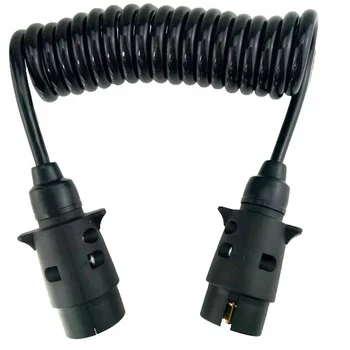 Удлинительный спиральный кабель для прицепа с 7-контактным разъемом с адаптером для прицепа, 7-ядерный Электрический кабель для прицепа RV Cabletools