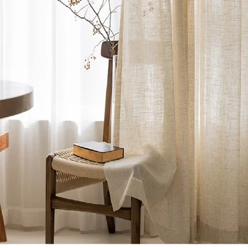 Хлопчатобумажная льняная пряжа для штор, японские льняные цветные шторы для жалюзи, спальня, гостиная, кабинет, занавеска для гостиной, индивидуальный размер