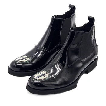 Черные ботильоны в английском стиле из натуральной кожи Высокого качества Ручной работы, модные мужские ботинки 