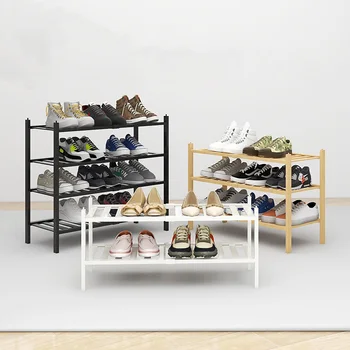 Шкаф для обуви Бамбуковая стойка для обуви Многослойный Органайзер для обуви Экономия пространства в гостиной Пылезащитный шкаф для хранения домашней мебели