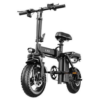 Электрический Велосипед Мощностью 400 Вт, Складной электровелосипед, двойной дисковый тормоз с многократным демпфированием, Взрывозащищенная вакуумная шина, Литиевая батарея, Скутер